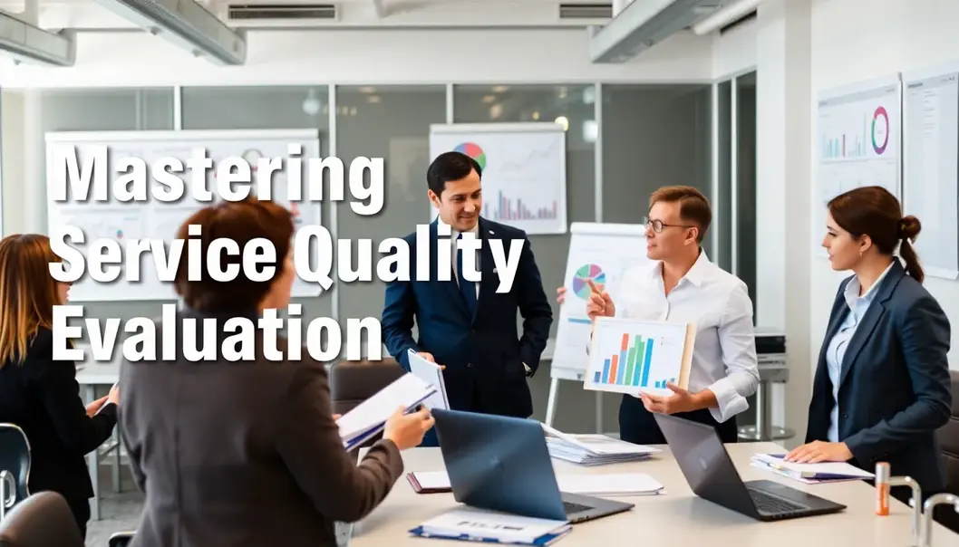Busy professionals evaluating service strategies in a dynamic office setting.